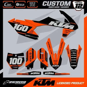KTM SX 85 MOTOCROSS GRAPHICS CUSTOM MX GRAPHICS KIT DECALS STICKERS ZOOM BLK/ORG - Picture 1 of 8