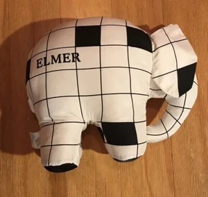 Black & White Elmer the Patchwork Elephant • 10” Soft Toy Plush • Very Rare - Picture 1 of 9