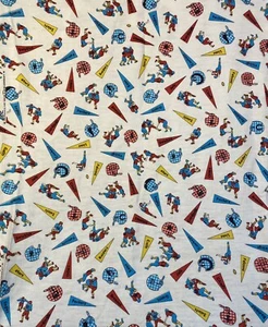Vintage NFL FOOTBALL tessuto flanella M. Lowenstein & Sons vigili del fuoco 82" x 45"+ - Foto 1 di 5
