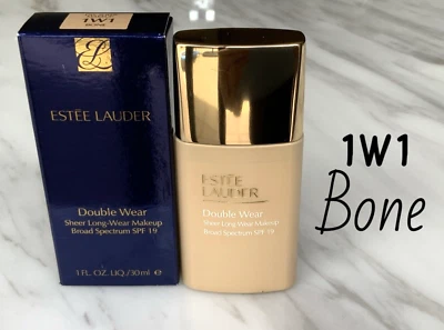 ESTEE LAUDER Double Wear SHEER Foundation Long Wear Makeup - 1W1 - Bone - NEW - Image 1 of 4