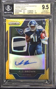 2019 PANINI PRIZM ROOKIE PATCH AUTO RPA GOLD /10 PRIZM A.J. BROWN RC BGS 9.5 - Picture 1 of 2