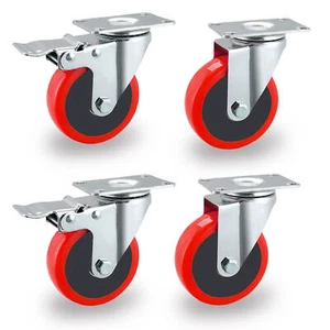 Heavy Duty 100mm 700KG Rubber Castor Wheels Trolley Caster Furniture Workbench - Picture 1 of 12