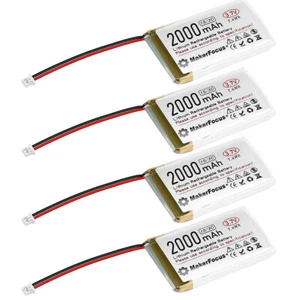4 x 3,7V 2000mAh 3C Lipo Batterien Micro JST 1,25 Stecker für Arduino Nodemcu de - Bild 1 von 8
