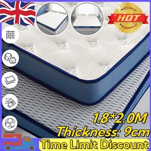 Luxury Memory Foam Mattress Foldable Sleeping Pad King Size Sprung Bed 1.8X2.0M - Picture 1 of 10