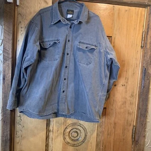 Vintage Melton Deerskin Denim Cloth Flannel Shirt Mens 2XL Gray USA Made Warm - Picture 1 of 4