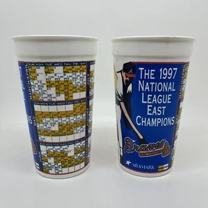 Atlanta Braves 1997 National League East Champions vintage souvenir cup lot of 2 - Picture 1 of 13