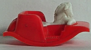 ACME MINIATURE ROCKING HORSE DOLLHOUSE PLASTIC RED WHITE - Imagen 1 de 5