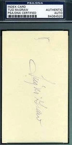 Tug Mcgraw Psa Dna Coa Autograph 3x5 Index Card Hand Signed Authentic - Picture 1 of 1