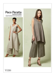 Vogue Sewing Pattern 1550 Misses 14-22 Tunic Top W/Shaped Hem & Wide Leg Pants - Picture 1 of 8