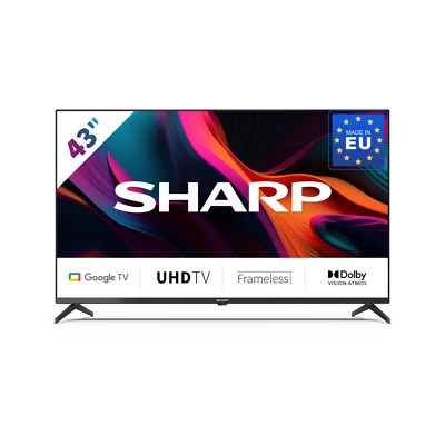 43 Zoll Fernseher 4K UHD LED Google TV, Dolby Atmos, HDMI eARC - SHARP 43GL4260E