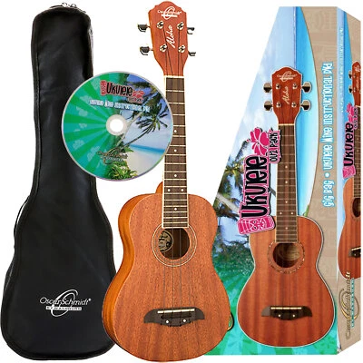 Oscar Schmidt OU2PAK Concert Ukulele Kit w/ Gig Bag & Instructional DVD - Image 1 of 4