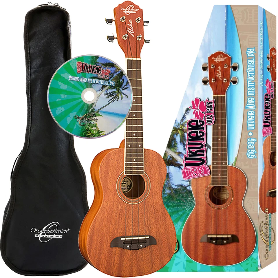 Oscar Schmidt OU2PAK Concert Ukulele Kit w/ Gig Bag & Instructional DVD - Image 1 of 4
