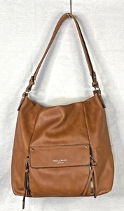 Darcy Marks Vegan Faux Leather Purse Shoulder Bag Brown London - Picture 1 of 10