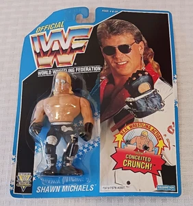 Vintage WWF Hasbro MOC Blue Card Wrestling Figure SHAWN MICHAELS Silver WWE HBK - Picture 1 of 2