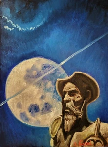 ENGEL LICARI 'DON QUIJOTE' ÖL AUF LEINENLEINWAND 35X45CM 2024 - Bild 1 von 12