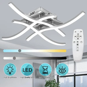 LED Deckenleuchte Dimmbar Deckenlampe Esszimmer Leuchte Moderne Wellen Flurlampe - Bild 1 von 12