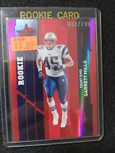 Tarjeta de fútbol americano Leaf Rookie Stars 2006 #219 serie Garrett Mills # 032/199 - Imagen 1 de 2
