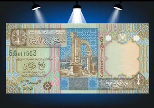 1/4 Dinar LIBYE 2002 P.62 UNC - Picture 1 of 2