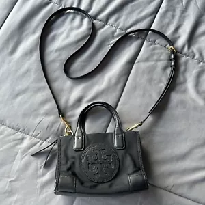 Borsa a tracolla Tory Burch Ella nera mini nylon usata in ottime condizioni - Foto 1 di 12