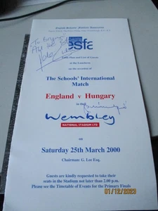 25.3.2000 MENU England v Hungary Schools Internation @ Wembley - Picture 1 of 1