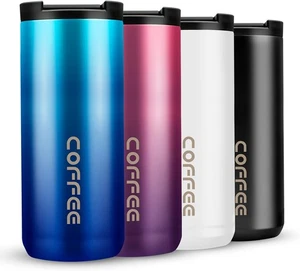 Thermal Travel Coffee Mug Cup Hot Warm Insulated Drinks Thermal Thermos Flask UK - Picture 1 of 25