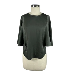 BEATA B-E-A-T-A Ruth Satin Blouse Gray Dolman Women's Size Small Medium NWT - Picture 1 of 7