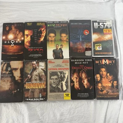 VHS Action Thriller Lot Of 10 New & Used Seven Signs Independence Day  Rundown - Image 1 of 4
