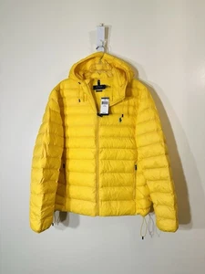 Polo Ralph Lauren hooded quilted packable puffer jacket yellow NWT sz XL $248.00 - Picture 1 of 10
