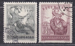 CZECHOSLOVAKIA 1949 SC#B166/67 USED pair, Advice for a good child. - Picture 1 of 1