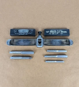 Vintage Craftsman 9-5234 Gewindebohrer Schraubenschlüssel und Halter für 1/4” bis 1/2” Gewindebohrer Norwegen - Bild 1 von 8