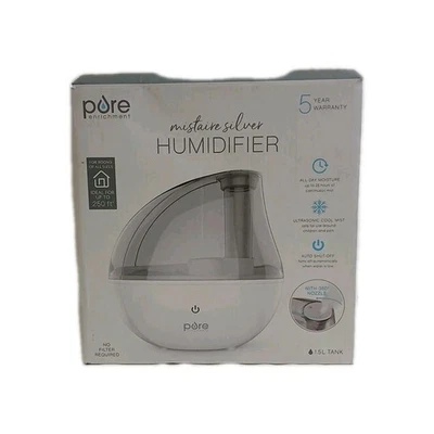 Pure Enrichment Mistaire Silver Ultrasonic Cool Mist Humidifier, 1.5L Tank - Image 1 of 2