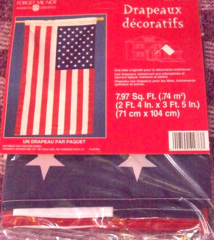 Vintage 28"X40 U.S.A American Greetings Decorative Flags