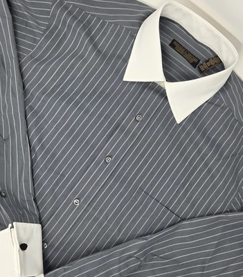 NEW Donald J Trump Signature Dress Shirt Gray French Cuff Men's 16.5  34/35  NWT - Image 1 of 4