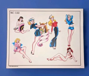  Vintage 2002 Spaulding & Rodgers Pin-up Tattoo Flash 11x14 Sheet NC-122  - Picture 1 of 22