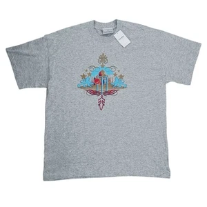 T-Shirt Vintage Kent & Curwen Cricket Inghilterra India Taj Mahal Grigio Uomo XL Nuova - Foto 1 di 11