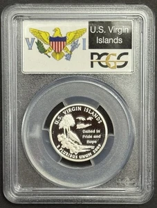 2009-S U.S. Virgin Island 90% SILVER Quarter ~PCGS PR69DCAM Flag Label - Picture 1 of 2