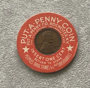 1944 Lincoln Grano Centesimo - "Metti un Penny Coin" Negozi di Droga Popolari "Incassato" L2 - Foto 1 di 2