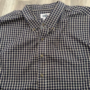 Harbor Bay Shirt Mens 4XL Blue Plaid Check Button Down Long Sleeve Pocket NWOT - Picture 1 of 6