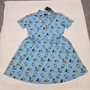 Nuevo con etiquetas Vestido Para Mujer XL Cakeworthy Disney Azul Mickey & Friends AOP Manga Corta - Imagen 1 de 15