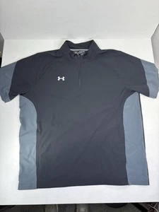 Under Armour Men's XXL Black Gray 1/4 Zip Short Sleeve Pullover Loose Fit Shirt - Picture 1 of 21