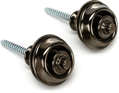 Sistema de retenção Dunlop Straplok design duplo - Preto cromado - Imagem 1 de 4