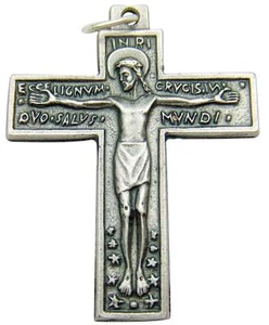 MRT Artist Crucifix Pectoral Cross Pendant Medal Made In Italy Holy Pi Gift 1.5 - Picture 1 of 1