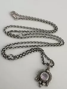 Collar de cadena de plata de ley 925 con dije oxidado - Imagen 1 de 13