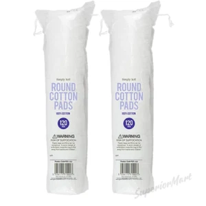 2pk Cotton Cosmetic Pads Beauty Pads 100% cotton Soft Gentle 240 Round Pads - Picture 1 of 1