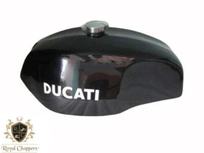 FIT FOR DUCATI 750 GT 1972 BLACK PAINTED ALUMINIUM FUEL PETROL TANK + MONZA CAP - Image 1 of 4