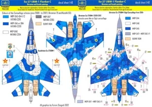 Hungarian Aero Decals 1/48 SUKHOI Su-27 UBM-1 "FLANKER-C" Ukranian & Kazahk Vers - Picture 1 of 3