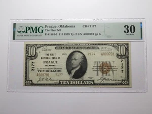 $10 1929 Prague Oklahoma OK National Currency Bank Note Bill Ch #7177 VF30 PMG - Picture 1 of 6