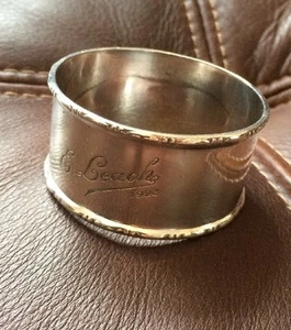 Antique German 835 Silver Napkin Ring - Engraved - Picture 1 of 5
