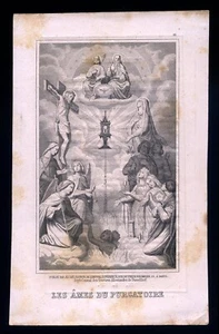 santino incisione 1800 ANIME SANTE DEL PURGATORIO - Imagen 1 de 1