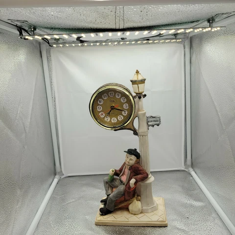 Crosa Quartz 13.5 " Ride Rivoli Whino Sitting On Street Corner Soap Stone Clock Cover
